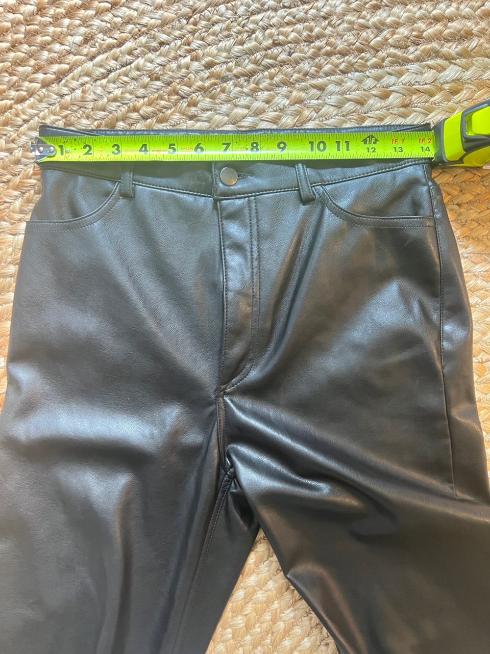 Dynamite Black Faux Leather Straight Leg Pants Size 8 - Picture 6 of 6